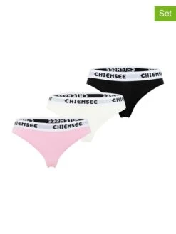 Chiemsee 3er-Set: Strings In Rosa/ Weiß/ Schwarz