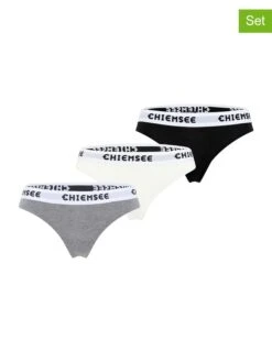 Chiemsee 3er-Set: Strings In Schwarz/ Grau/ Weiß