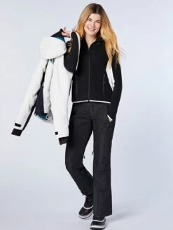 Chiemsee Fleecejacke "Calbine" In Schwarz/ Weiß -Chiemsee chiemsee fleecejacke calbine in schwarz weiss 4